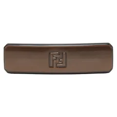 フェンディ FFロゴ バレッタ ヘアアクセサリー ブラウン シルバー プラスチック メタル レディース FENDI【1-0250254】