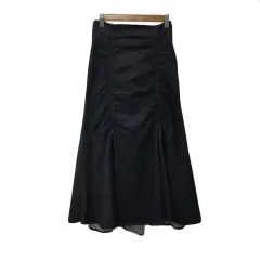 ワンアフター アナザー ナイスクラップ one after another NICE CLAUP スカート フレア ロング ウエストゴム S グレー 黒 ブラック