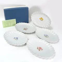 たち吉 ◆【和食器】たち吉/菊形見込華花 小判中皿（5枚組） 964-641 すまい 雑貨 ギフト ギフト【未使用】 