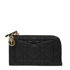 ディオール カナージュ レディディオール カードケース フラグメントケース ブラック レザー レディース Dior【1-0250445】