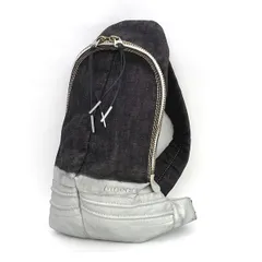 DIESEL / ディーゼル ◆ボディバッグ/キャンバス/グレー×シルバーカラー 【バッグ/バック/BAG/鞄/カバン】 メンズファッション【中古】 