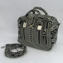 DIESEL / ディーゼル ◆2wayハンドバッグ/ショルダー/総柄/ブラック×ホワイト 【バッグ/バック/BAG/鞄/カバン】 レディースファッション【中古】 