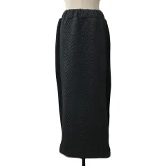 オペークドットクリップ OPAQUE.CLIP スカート ニット タイト ロング ウエストゴム 切替 無地 38 M グレー