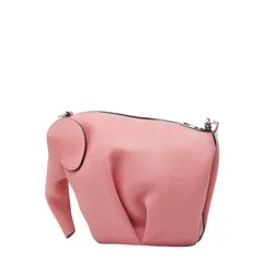 ロエベ アナグラム エレファント 斜め掛け ショルダーバッグ ピンク レザー レディース LOEWE【1-0251415】