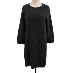 B&Y ユナイテッドアローズ BEAUTY&YOUTH ビューティー&ユース ワンピース ニット Iライン ミニ プルオーバー 無地 長袖 グレー