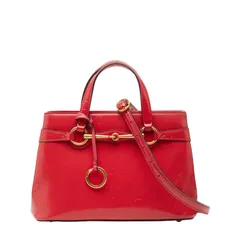 グッチ ホースビット ハンドバッグ ショルダーバッグ 2WAY 371925 レッド パテントレザー レディース GUCCI【1-0251583】