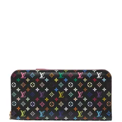 ルイ ヴィトン モノグラム マルチカラー ポルトフォイユ アンソリット M93754 ノワール ブラック マルチカラー PVC レザー レディース LOUIS VUITTON【1-0252121】