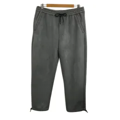 ザラ ZARA パンツ イージー ストレート ロング スエード調 ドロスト 無地 USA M グレー