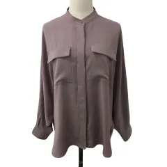 アーバンリサーチ ドアーズ URBAN RESEARCH DOORS シャツ ブラウス バンドカラー 無地 ドルマンスリーブ 長袖 One 紫 パープル