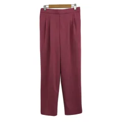 グローバルワーク GLOBAL WORK パンツ テーパード ロング タック ハイウエスト ウエストゴム イージー 無地 XL ピンク