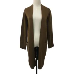 ビス ViS カーディガン ニット ロング 前開き 無地 長袖 M 茶 ブラウン