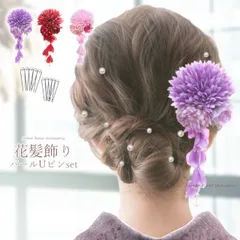 髪飾り 成人式 花 パール 11点 セット 赤 ピンク 紫 和装 前撮り 卒業式