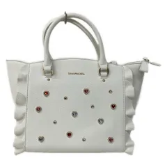 Samantha Vega(サマンサベガ) ハンドバッグ - 白×ピンク×マルチ ビジュー/フリル