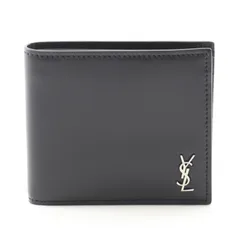 サンローランパリ SAINT LAURENT PARIS 二つ折り財布 タイニー カサンドラ 6077271JB0E1000 ブラック レザー 二つ折り財布 メンズ 新品のサムネイル