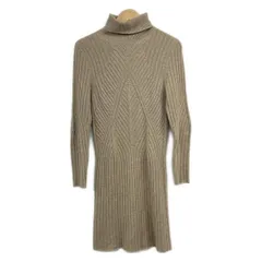 DAMAcollection(ダーマコレクション) ワンピース サイズ46 XL レディース - ベージュ タートルネック/長袖/ひざ丈/カシミヤ