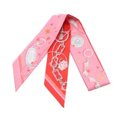 エルメス HERMES スカーフ ツイリー C'EST LA FETE シルク ツイリー レディース Used A