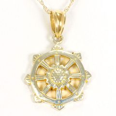 新品 真如苑 真言宗総本山伝燈苑 仏法輪 シルバー 純銀 ネックレス