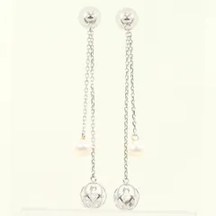 K10WG ピアス パール（真珠） ジルコニア 総重量約1.1g