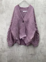 niko and ニコ アンド ケーブル袖 ニット カーディガン size4/紫 ◆■レディース