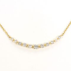 ダイヤモンド カーブライン ネックレス K18YG 0.50ct 3.1g - メルカリ
