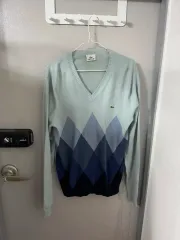 ラコステ LACOSTE Vネック ウール 95-100 アーガイル ニット