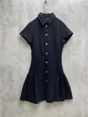 ZARA ザラ プリーツ入りテクスチャー生地ワンピース sizeXS/黒 ■◆◎レディース