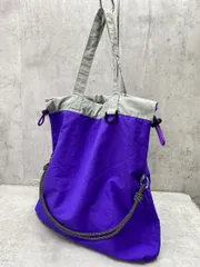 新品 Samansa Mos2 blue サマンサモスモス ブルー 2WAY配色ナイロントート バッグ sizeF/パープル ■■レディース