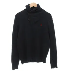 ポロ バイ ラルフローレン Polo by Ralph Lauren スウェット トレーナー 刺繍 長袖 M 紺 ネイビー ショールカラー ボタンネック /AE