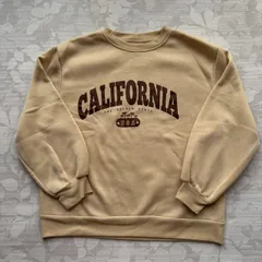 SHEIN 裏起毛 カリフォルニア ロゴ スウェット M ベージュ トレーナー