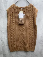 新品 NICECLAUP ナイスクラップ ニット ベスト sizeF/茶  ◇■レディース