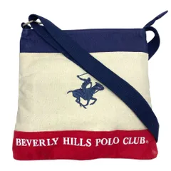 ビバリーヒルズ ポロ クラブ ショルダーバッグ 斜め掛け 肩掛け ネイビー アイボリー レッド コットン BEVERLY HILLS POLO CLUB デイリー カジュアル タウンユース 軽量 実用性 定番のサムネイル