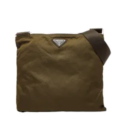 プラダ 三角ロゴプレート 斜め掛け ショルダーバッグ BT0175 カーキグリーン ナイロン レディース PRADA【1-0247567】