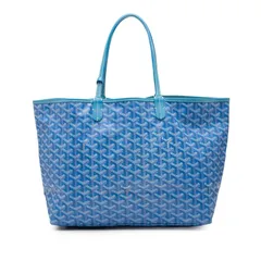 ゴヤール サンルイPM トートバッグ ショルダーバッグ ブルー PVC レザー レディース GOYARD【1-0247616】