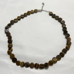 【送料無料】タイガーアイ/ネックレス/ペンダント/ビーズネックレス/虎目石/アクセサリー/中古品