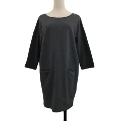 ジャーナルスタンダード JOURNAL STANDARD ワンピース チュニック Iライン ミニ ウール 無地 七分袖 グレー