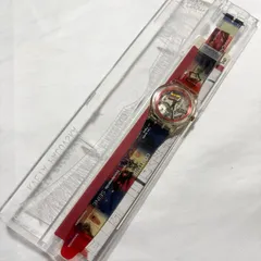 【送料無料】SWATCH/スウォッチ/クォーツ腕時計/1997年/レッド×ネイビー/スケルトン/動作未確認/ジャンク品扱いのサムネイル