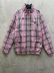 美品 le coq sportif ルコックスポルティフ ゴルフ チェック ワッペン 中綿 ジャケット sizeL/ピンクｘ黒 ◇■レディース