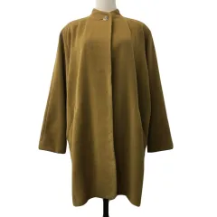 バジーレ BASILE 28 コート スタンドカラー シングル ロング ウール アンゴラ 無地 長袖 38 茶 ベージュ ブラウン