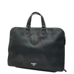 プラダ 三角ロゴプレート ハンドバッグ ビジネスバッグ ブラック サフィアーノレザー レディース PRADA【1-0248306】