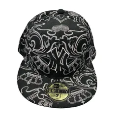 186001 現状品 NEW ERA ニューエラ キャップ 7 1/2 ブラック 59FIFTY ペイズリー ユニセックス