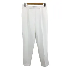 アルマデザイン Alma Design パンツ テーパード ロング 無地 ウエストゴム L 白 ホワイト