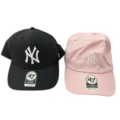 186001 現状品 NEW ERA ニューエラ キャップ　まとめ 47MVP ピンク 47CLEAN UP ADJUSTABLE  ユニセックス 2点まとめ売り