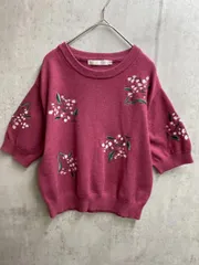 COCODEAL ココディール 77231211 花柄刺繍 ニット セーター size2/赤 ◇■レディース