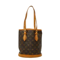 ルイ ヴィトン モノグラム バケットPM トートバッグ ショルダーバッグ M42238 ブラウン PVC レザー レディース LOUIS VUITTON【1-0248864】