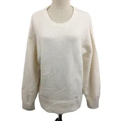 グローバルワーク GLOBAL WORK セーター ニット ラウンドネック プルオーバー 無地 長袖 REG 白 ホワイト