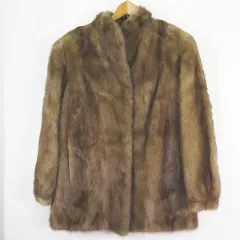 サガミンク SAGA MINK 銀サガ ミンク ファー ハーフコート 毛皮 F ブラウン 2sa6927