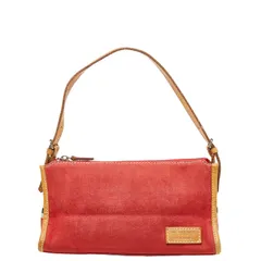 バーバリー ブルーレーベル ハンドバッグ ポーチ レッド マルチカラー キャンバス レザー レディース BURBERRY【1-0249060】