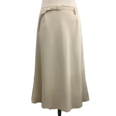 ソニア ソニアリキエル SONIA SONIA RYKIEL スカート フレア 膝丈 ベルト 無地 40 ベージュ 白 ホワイト