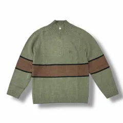 参考上代25300円 未使用 BoTT 25SS HALF-ZIP DRIVERS KNIT ハーフジップドライバースニット セーター ボット オリーブ XL （7130M）のサムネイル