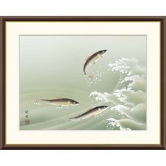 美品 掛け軸 観峰作 清流に鮎と翡翠図 共箱 川蝉 かわせみ - メルカリ